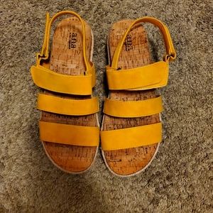 A.N.A strapped yellow platform sandals